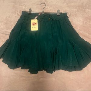ENTRO GREEN FLOWY RUFFLE SKIRT SIZE M
